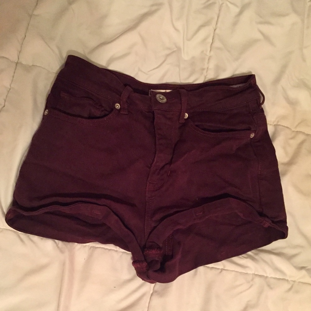 PacSun high rise maroon shorts size 5